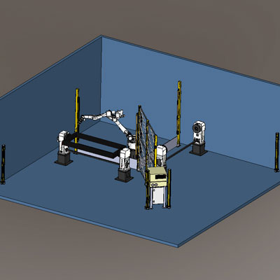 2-Stationen-Roboterschweißanlage MIG / MAG oder WIG